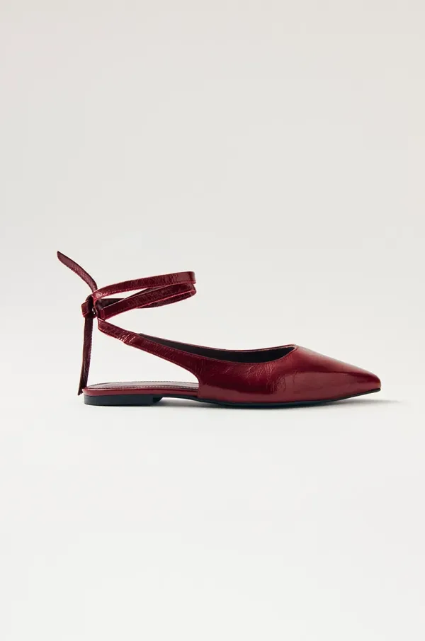 Alohas Kožne balerinke Alohas Ribbon boja: bordo, s otvorenom petom, S100773-01