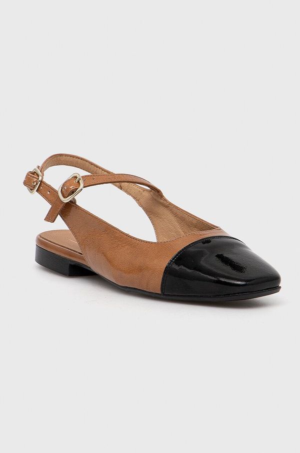 Billi Bi Kožne balerinke Billi Bi boja: smeđa, s otvorenom petom, A6801