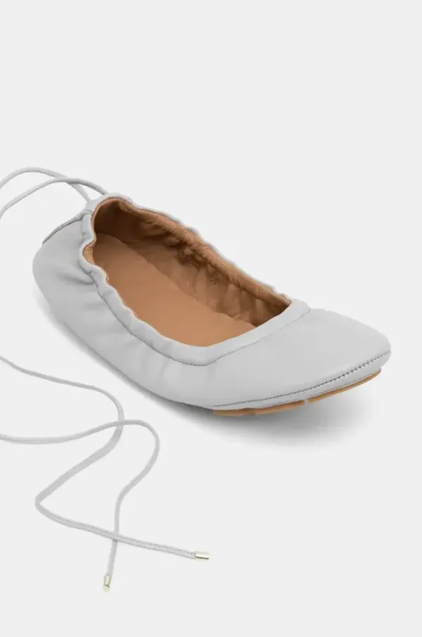 BOSS Kožne balerinke BOSS Roxanne boja: siva, 50542390