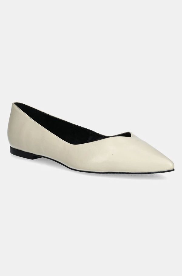 HUGO Kožne balerinke HUGO Maridia boja: bež, 50536651