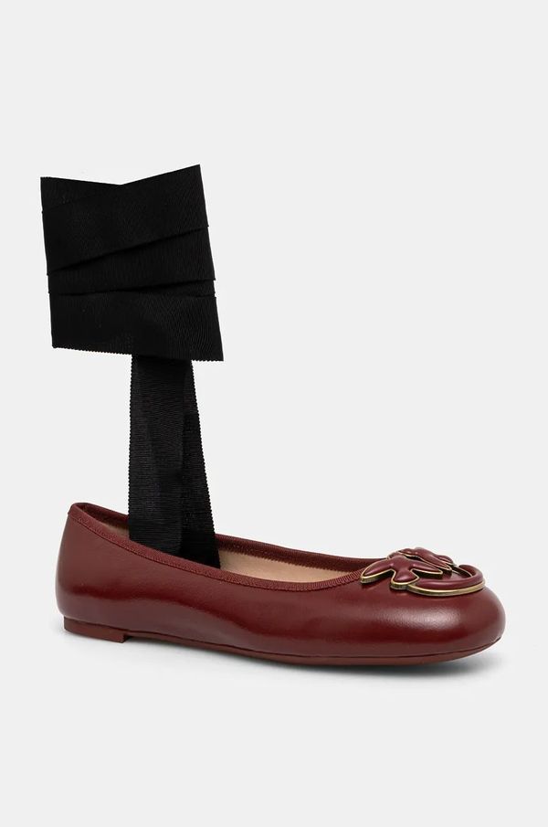 Pinko Kožne balerinke Pinko Gioia boja: bordo, SD0111 P043 CR8