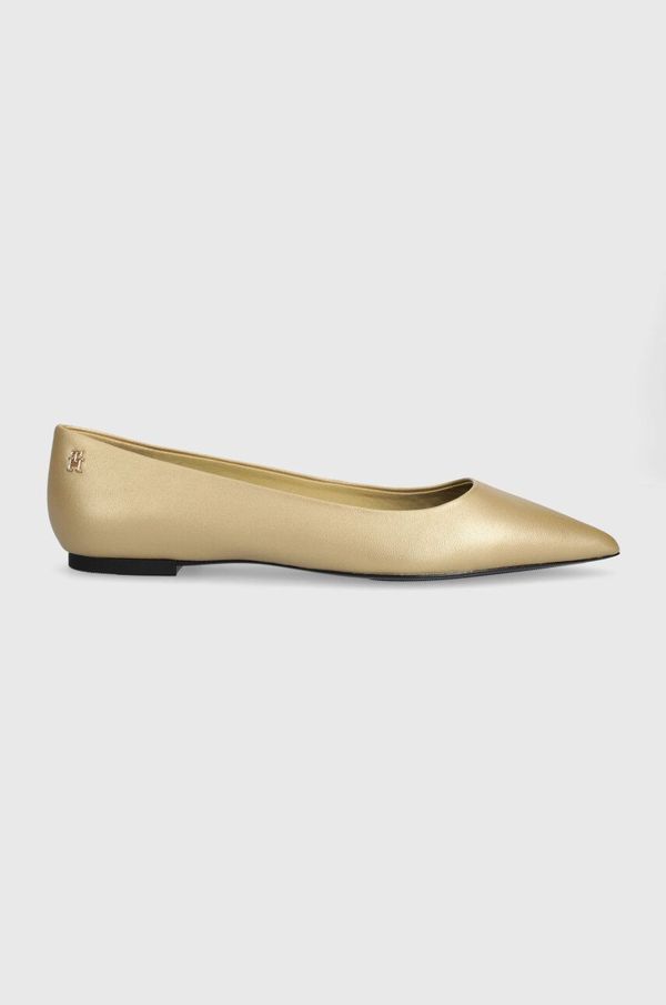 Tommy Hilfiger Kožne balerinke Tommy Hilfiger GOLD POINTED BALLERINA boja: zlatna, FW0FW07883