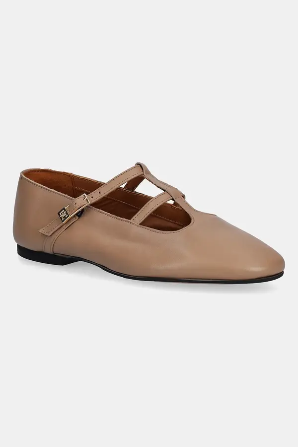 Tommy Hilfiger Kožne balerinke Tommy Hilfiger SMOOTH LEATHER T-BAR BALLERINA
