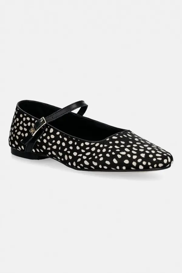 Tommy Hilfiger Kožne balerinke Tommy Hilfiger TH BUCKLE CALF HAIR BALLERINAS