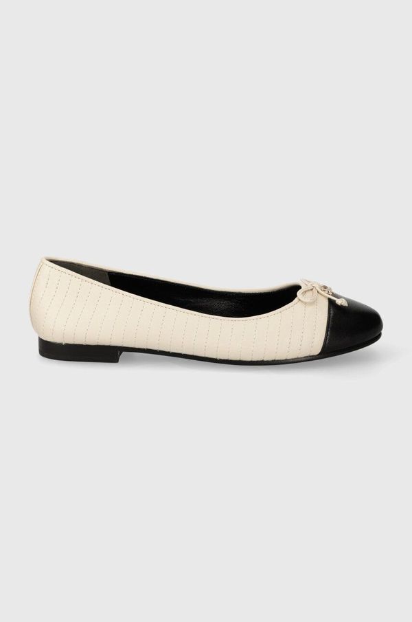 Tory Burch Kožne balerinke Tory Burch Cap-Toe Quilted Ballet boja: bež, 156249.100