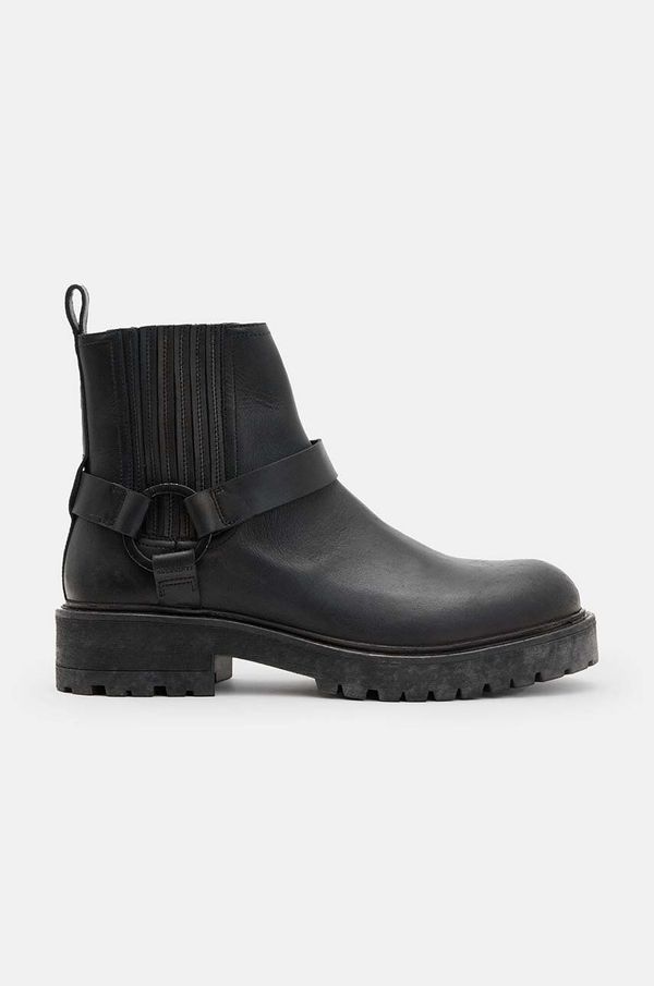 AllSaints Kožne cipele AllSaints Hank Biker Boot za muškarce, boja: crna, M017FB