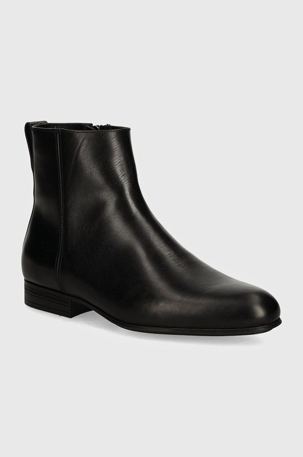 Calvin Klein Kožne cipele Calvin Klein HM0HM01501 za muškarce, boja: crna, BOOT W ZIP LTH