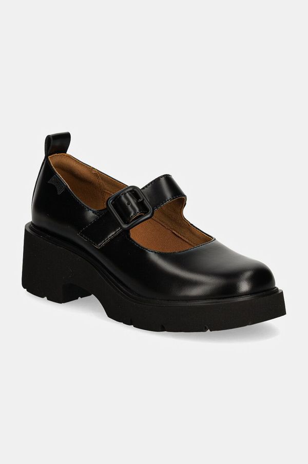 Camper Kožne cipele Camper Milah za žene, boja: crna, s platformom, K201681-001