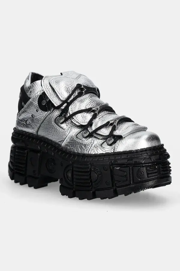New Rock Kožne cipele New Rock Floater Plata, Tank Casco Negro Sin