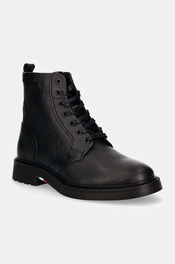 Tommy Hilfiger Kožne cipele Tommy Hilfiger HILFIGER COMFORT LWT LTH BOOT za muškarce, boja: crna, FM0FM05183