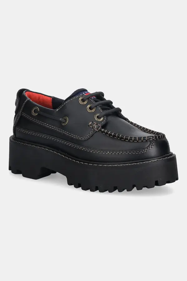 Tommy Jeans Kožne cipele Tommy Jeans ARCHIVE 01 BOAT SHOE LEATHER