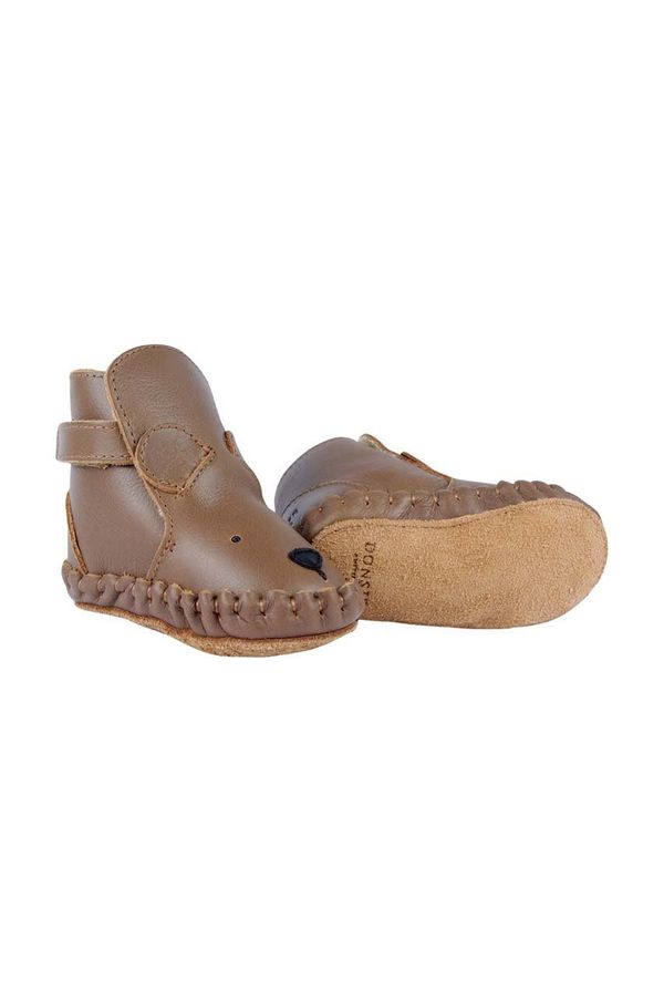 Donsje Kožne cipele za bebe Donsje Kapi Classic Booties Bear boja: smeđa, 1028001