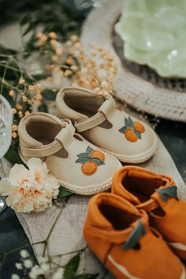 Donsje Kožne cipele za bebe Donsje Yames Shoes Arancia