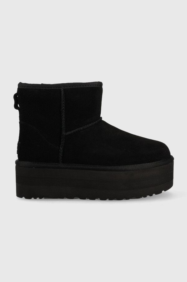 Ugg Kožne cipele za snijeg UGG Classic Mini Platform boja: crna, 1134991.BLK