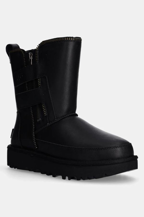 Ugg Kožne cipele za snijeg UGG Classic Short Moto Boot boja: crna, 1164710-BLK