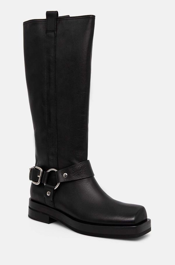 AGL Kožne čizme AGL Rina Biker za žene, boja: crna, ravni potplat, D774505PGDESER0000