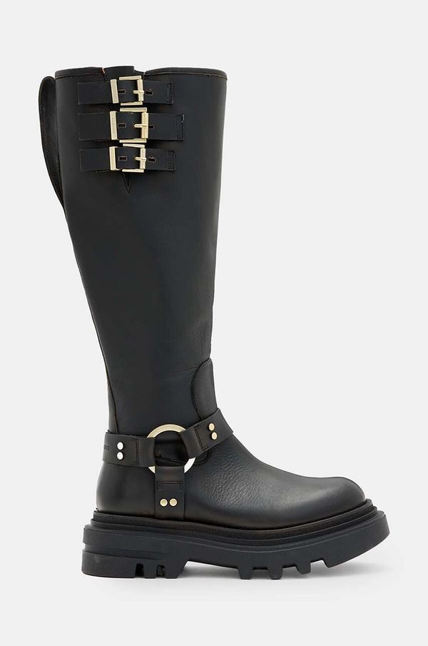 AllSaints Kožne čizme AllSaints Jade Biker Boot za žene, boja: crna, s platformom, W055FB
