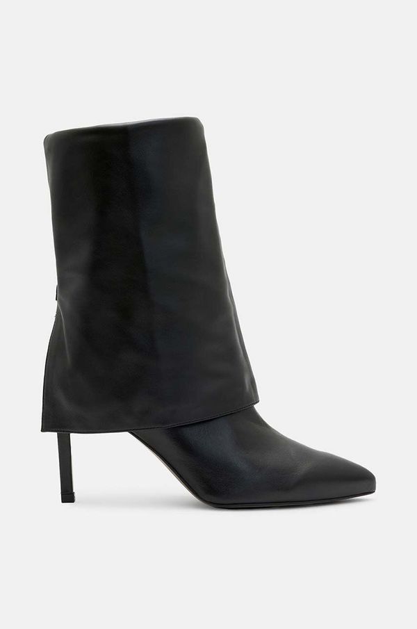 AllSaints Kožne čizme AllSaints Odyssey Boot za žene, boja: crna, s tankom potpeticom, W101FB