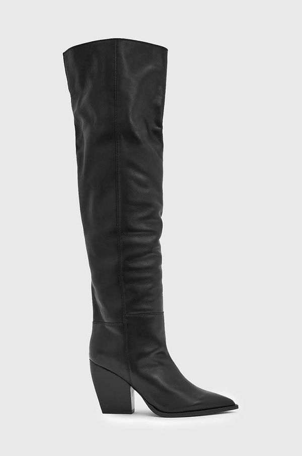 AllSaints Kožne čizme AllSaints Reina Boot za žene, boja: crna, s debelom potpeticom, W096FB
