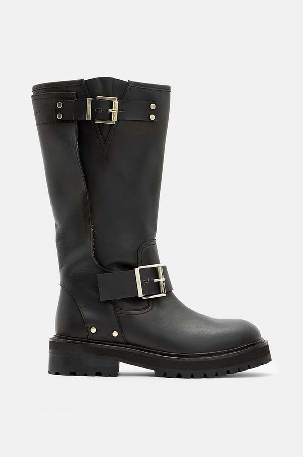 AllSaints Kožne čizme AllSaints Tay Biker Boot za žene, boja: crna, ravni potplat, W026FA