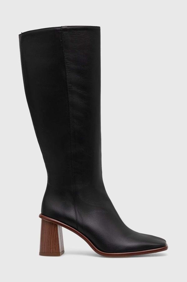 Alohas Kožne čizme Alohas East za žene, boja: crna, s debelom potpeticom, BTWEC1.25