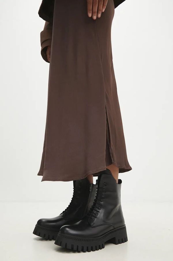 Answear Lab Kožne čizme Answear Lab za žene, boja: crna, s platformom