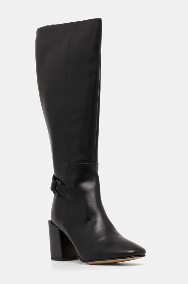 Barbour Kožne čizme Barbour Saskia za žene, boja: crna, s debelom potpeticom, LFO0734BK31