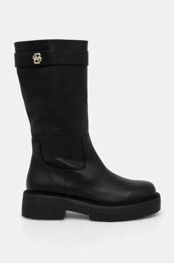 Boss Kožne čizme BOSS Rebby za žene, boja: crna, s platformom, 50529775