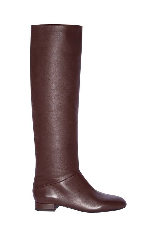 By Far Kožne čizme By Far Felix za žene, boja: smeđa, ravni potplat, MWFBO064CL013BR023PL