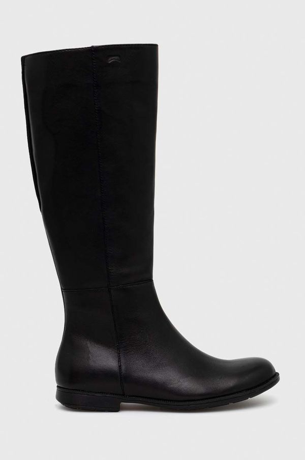 Camper Kožne čizme Camper 1913 za žene, boja: crna, ravna potpetica