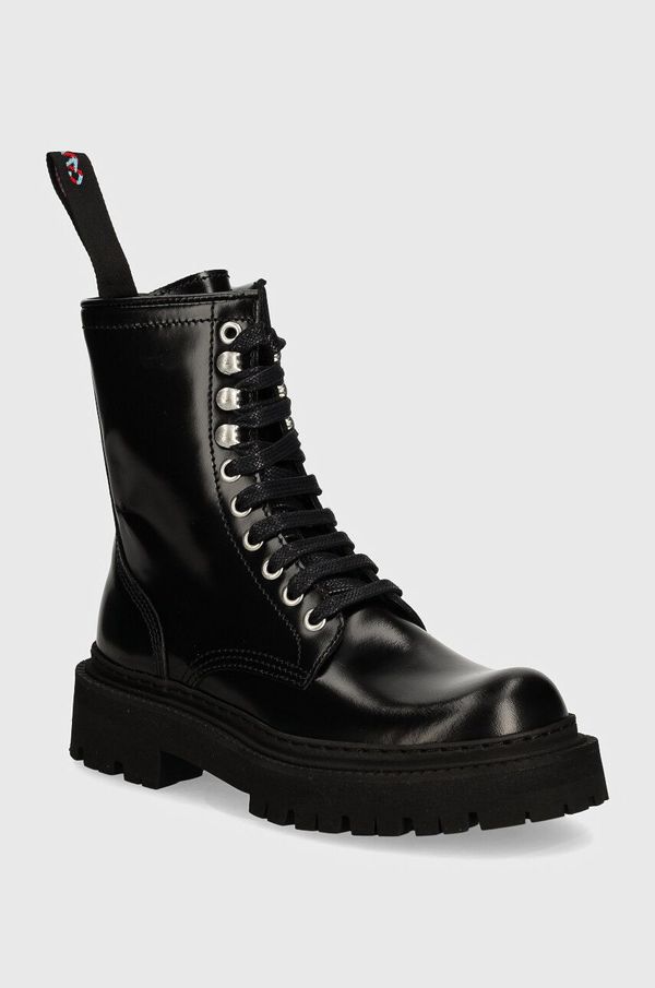 Camperlab Kožne čizme CAMPERLAB Eki za žene, boja: crna, s platformom, A700016-002