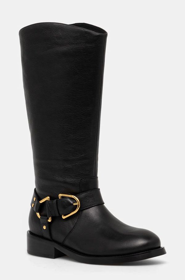 Coccinelle Kožne čizme Coccinelle za žene, boja: crna, ravni potplat, E4 REJ 15 01 01 001