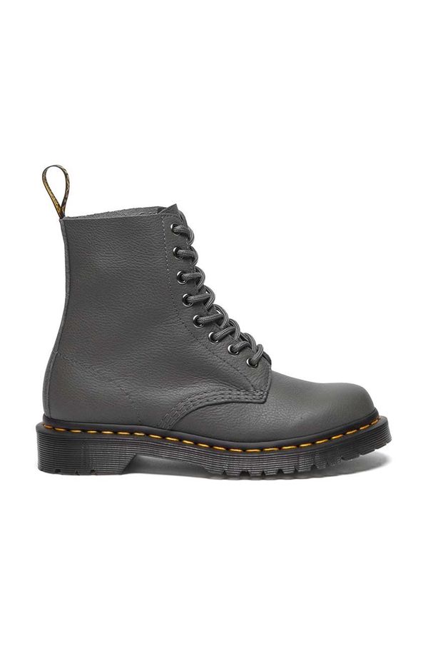 Dr. Martens Kožne čizme Dr. Martens 1460 Pascal za žene, boja: siva, ravni potplat, DM31693029