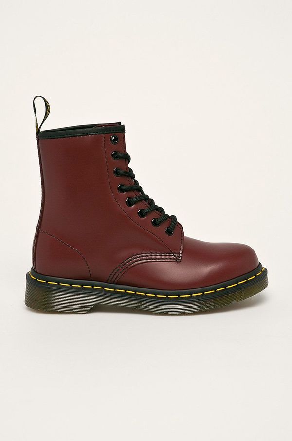 Dr. Martens Kožne čizme Dr. Martens 1460 za žene, boja: bordo, s platformom