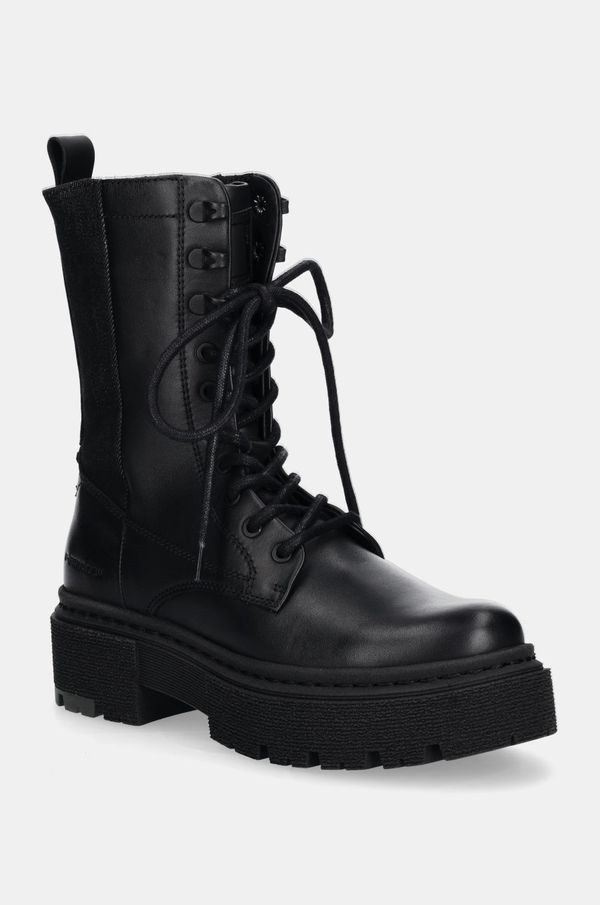 G-Star Raw Kožne čizme G-Star Raw Kafey za žene, boja: crna, s platformom, GR552025AW