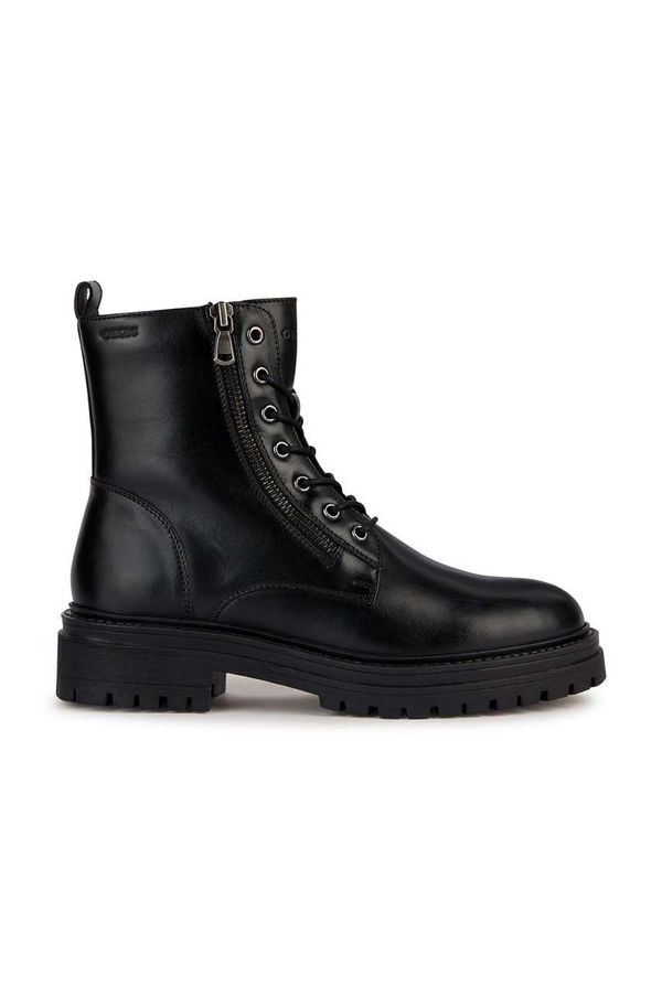 Geox Kožne čizme Geox D IRIDEA K za žene, boja: crna, ravni potplat, D36HRK 00043 C9999