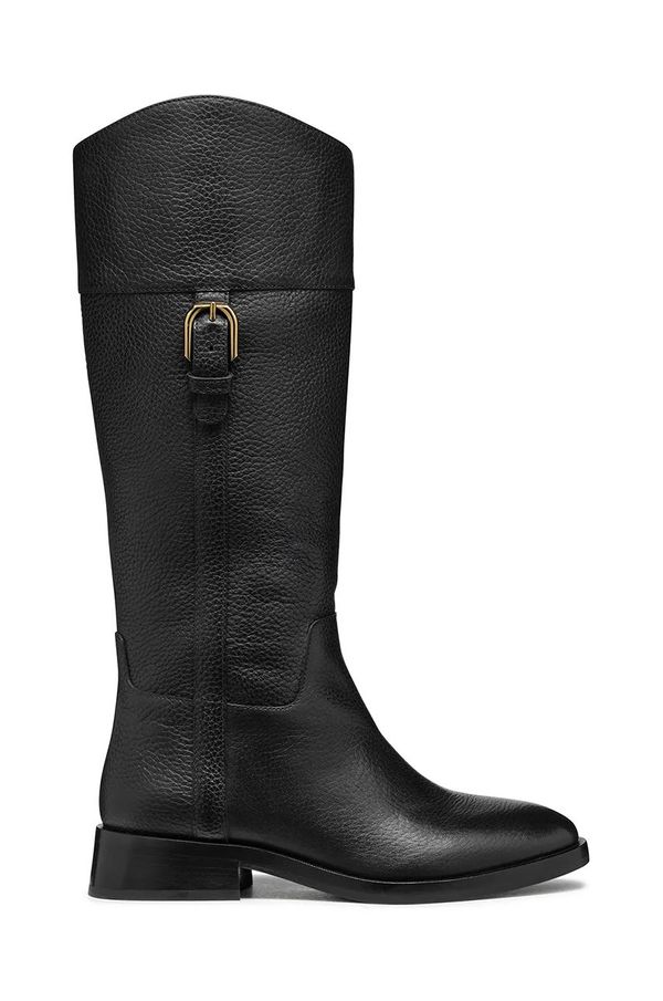 Geox Kožne čizme Geox D TORMALINA G za žene, boja: crna, ravni potplat, D36VBG 00046 C9997