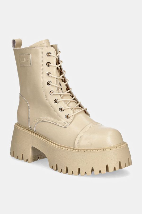 Goe Kožne čizme GOE za žene, boja: bež, s platformom, s toplom podstavom, OO2N4122 BEIGE