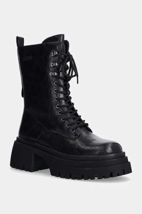 Goe Kožne čizme GOE za žene, boja: crna, s platformom, OO2N4121 BLACK