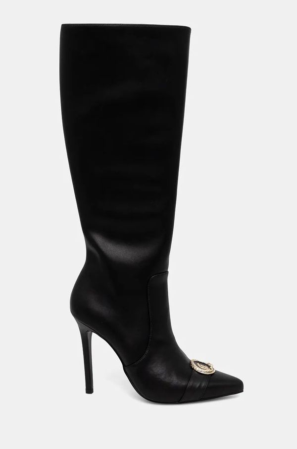 Just Cavalli Kožne čizme Just Cavalli za žene, boja: crna, s tankom potpeticom, 77RA3S06