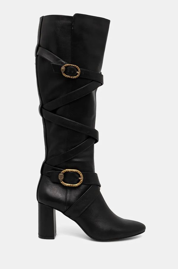 Kurt Geiger London Kožne čizme Kurt Geiger London Mayfair Strappy Knee Boot za žene, boja: crna, s debelom potpeticom, 3483800109
