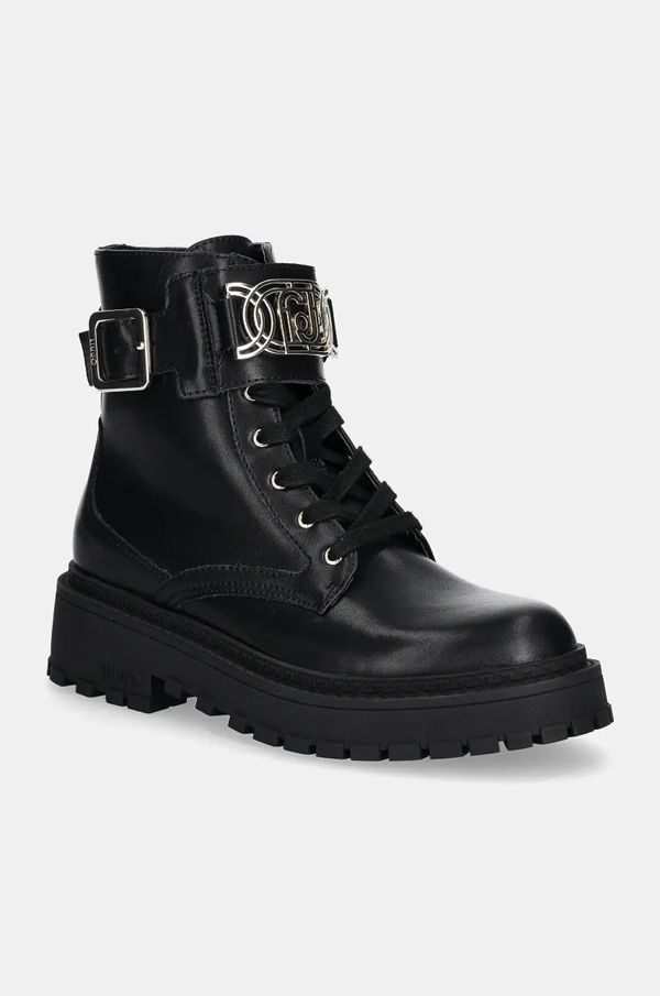 Liu Jo Kožne čizme Liu Jo RUMI 19 za žene, boja: crna, s platformom, SF4107P010222222