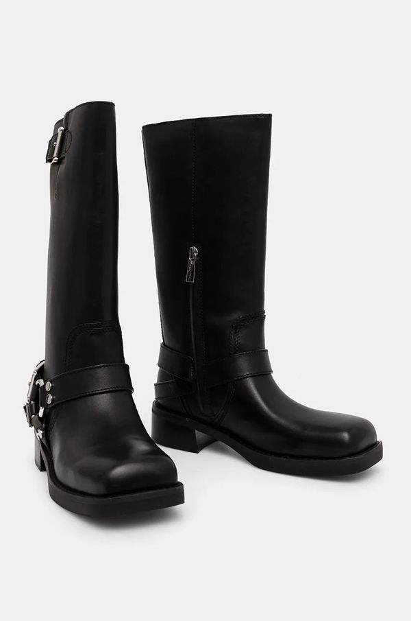 MICHAEL Michael Kors Kožne čizme MICHAEL Michael Kors Crosby za žene, boja: crna, ravni potplat, 40F4CBFB7L.001