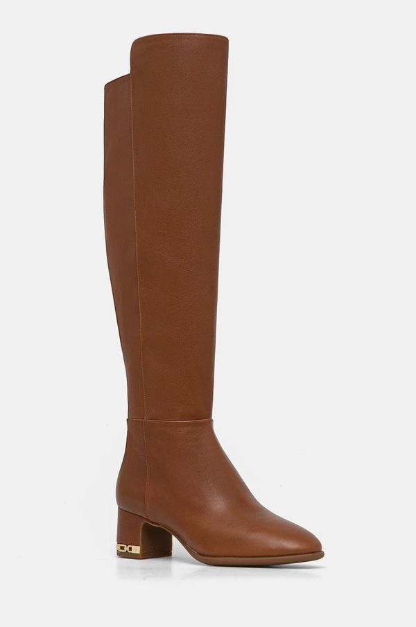 MICHAEL Michael Kors Kožne čizme MICHAEL Michael Kors June za žene, boja: smeđa, s debelom potpeticom, 40F4JUMB6L.230