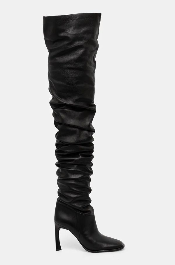 MICHAEL Michael Kors Kožne čizme MICHAEL Michael Kors Kelsea za žene, boja: crna, s tankom potpeticom, 40F4KLHB5L.001