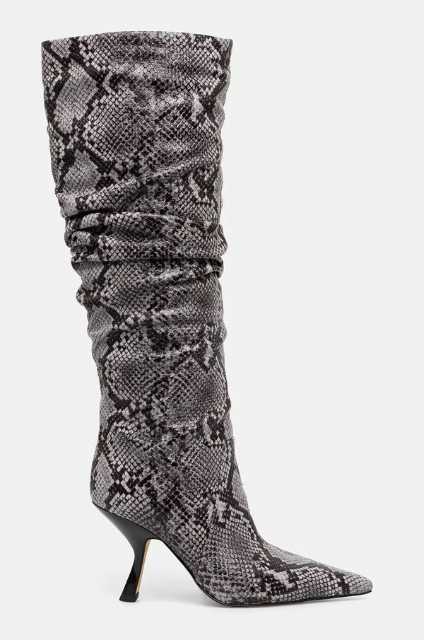 MICHAEL Michael Kors Kožne čizme MICHAEL Michael Kors Luna za žene, boja: siva, s debelom potpeticom, 40F4LUHB5E.054