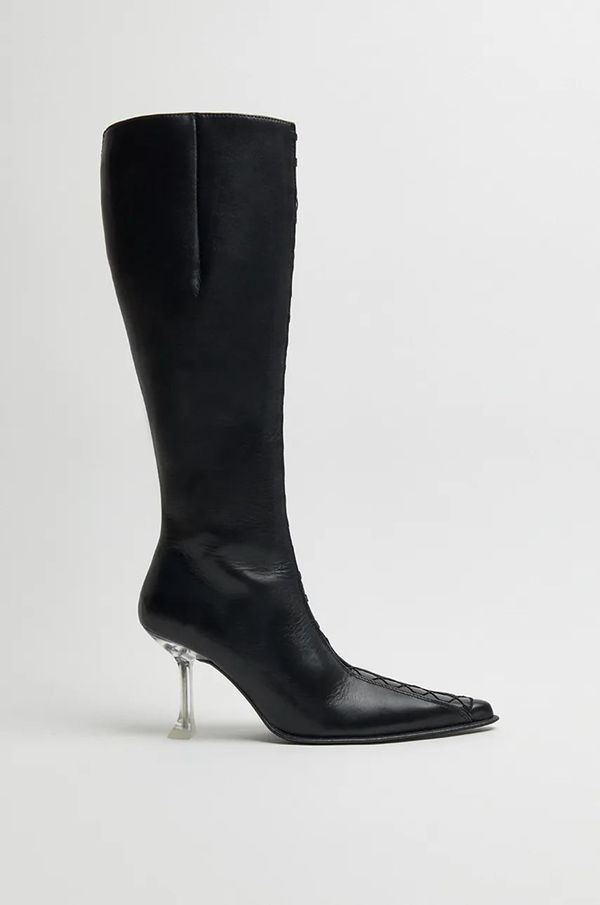 Miista Kožne čizme Miista Aline za žene, boja: crna, s tankom potpeticom, MI_5294