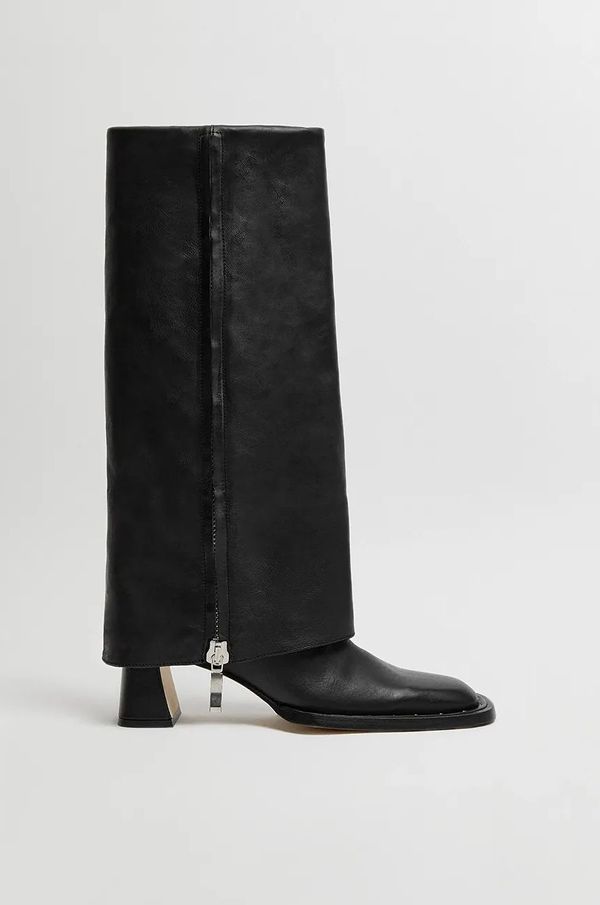 Miista Kožne čizme Miista Bellamy za žene, boja: crna, s debelom potpeticom, MI_5586