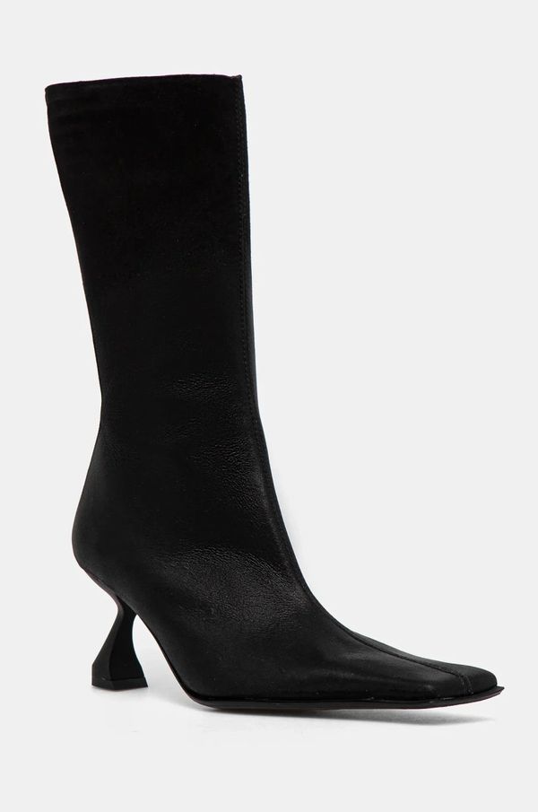 Miista Kožne čizme Miista Pearl za žene, boja: crna, s tankom potpeticom, MI_5594