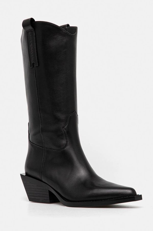 Miss Sixty Kožne čizme Miss Sixty za žene, boja: crna, s debelom potpeticom, 6L3QJ8970000